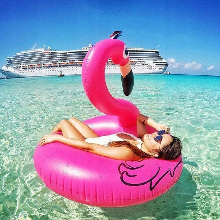 CIRCLE INFLATABLE FLAMINGO 90CM FOR SWIMMING WATER POOL MATTRESS BEACH PONTOON XL Brand no brand