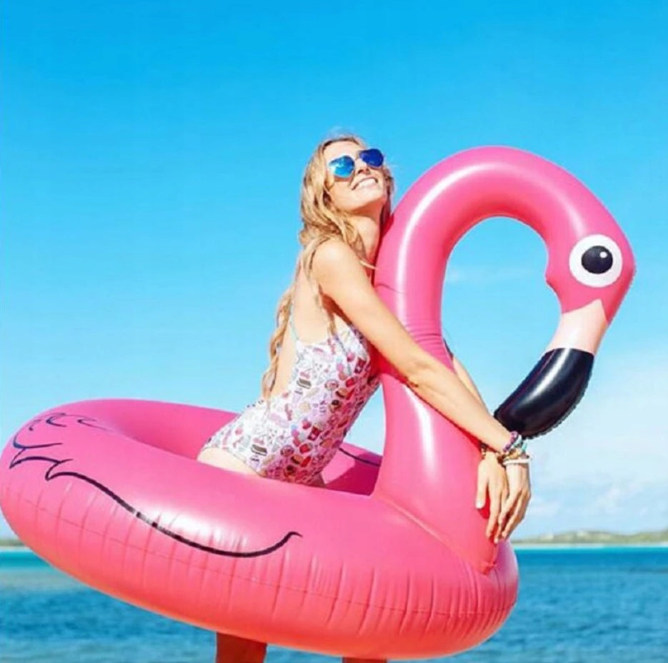 CIRCLE INFLATABLE FLAMINGO 90CM FOR SWIMMING WATER POOL MATTRESS BEACH PONTOON XL Model FLAMING KOŁO DMUCHANE 90CM materac plażowy BASEN