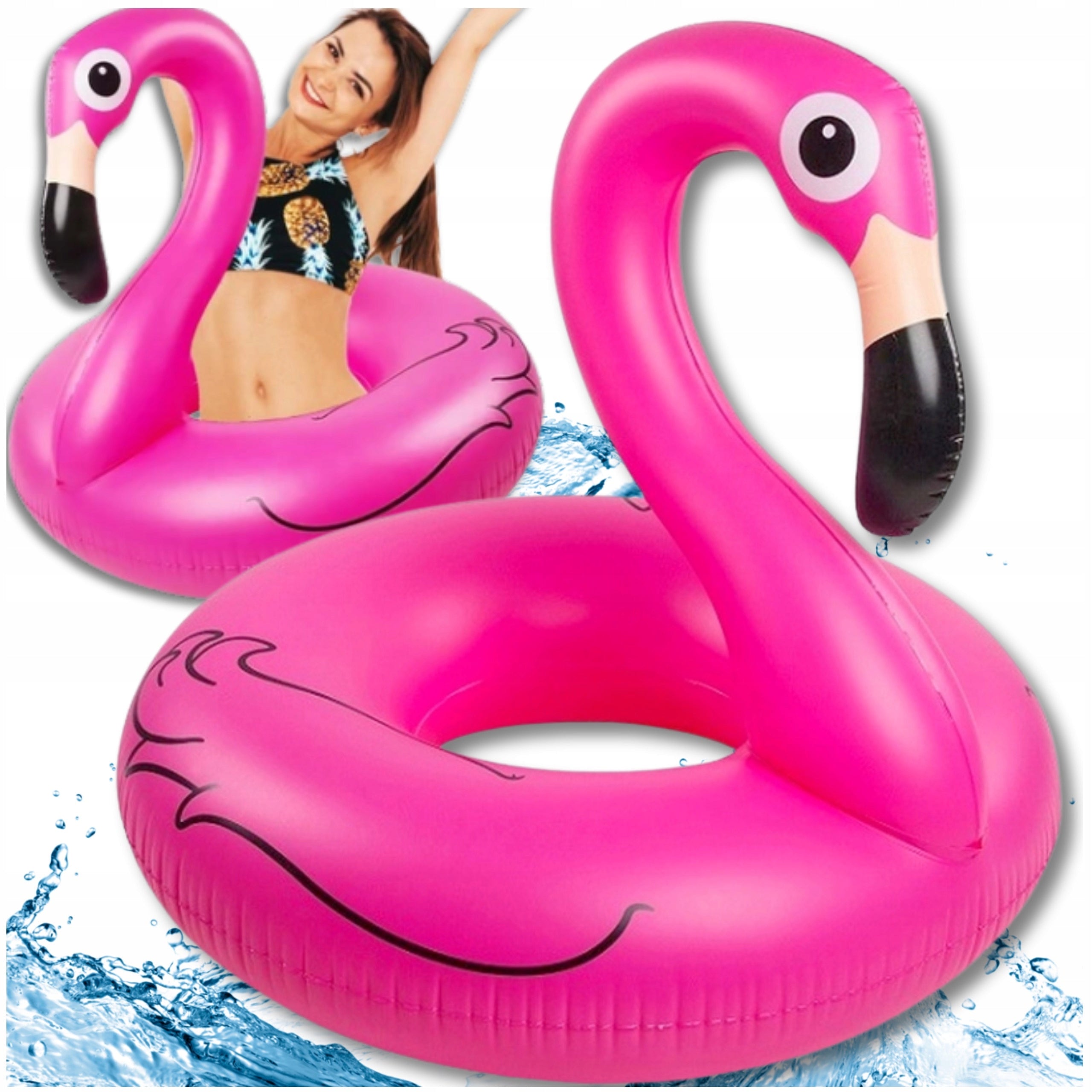 CIRCLE INFLATABLE FLAMINGO 90CM FOR SWIMMING WATER POOL MATTRESS BEACH PONTOON XL