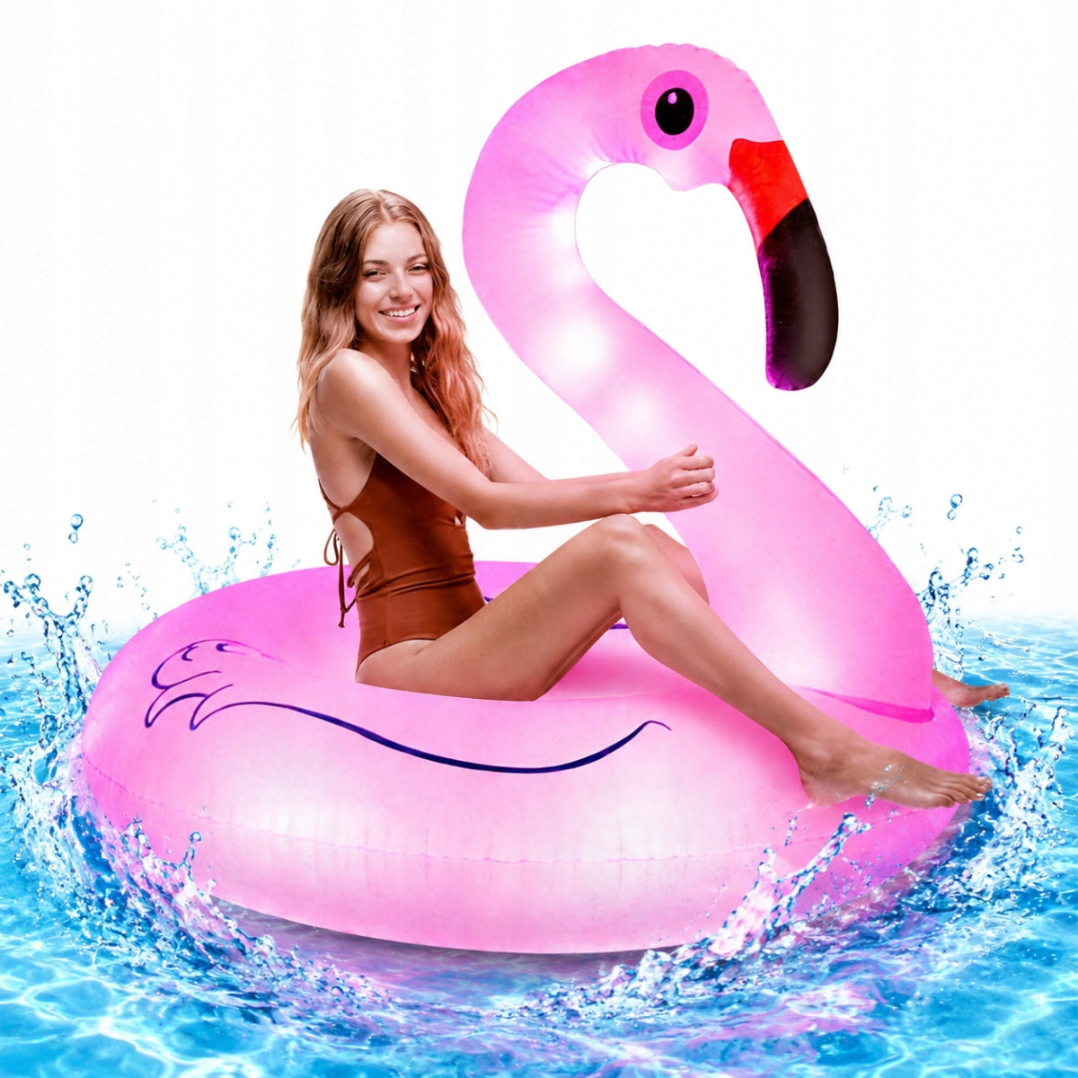 CIRCLE INFLATABLE FOR SWIMMING WATER MATTRESS INFLATABLE FLAMINGO CIRCLE 90CM XXL