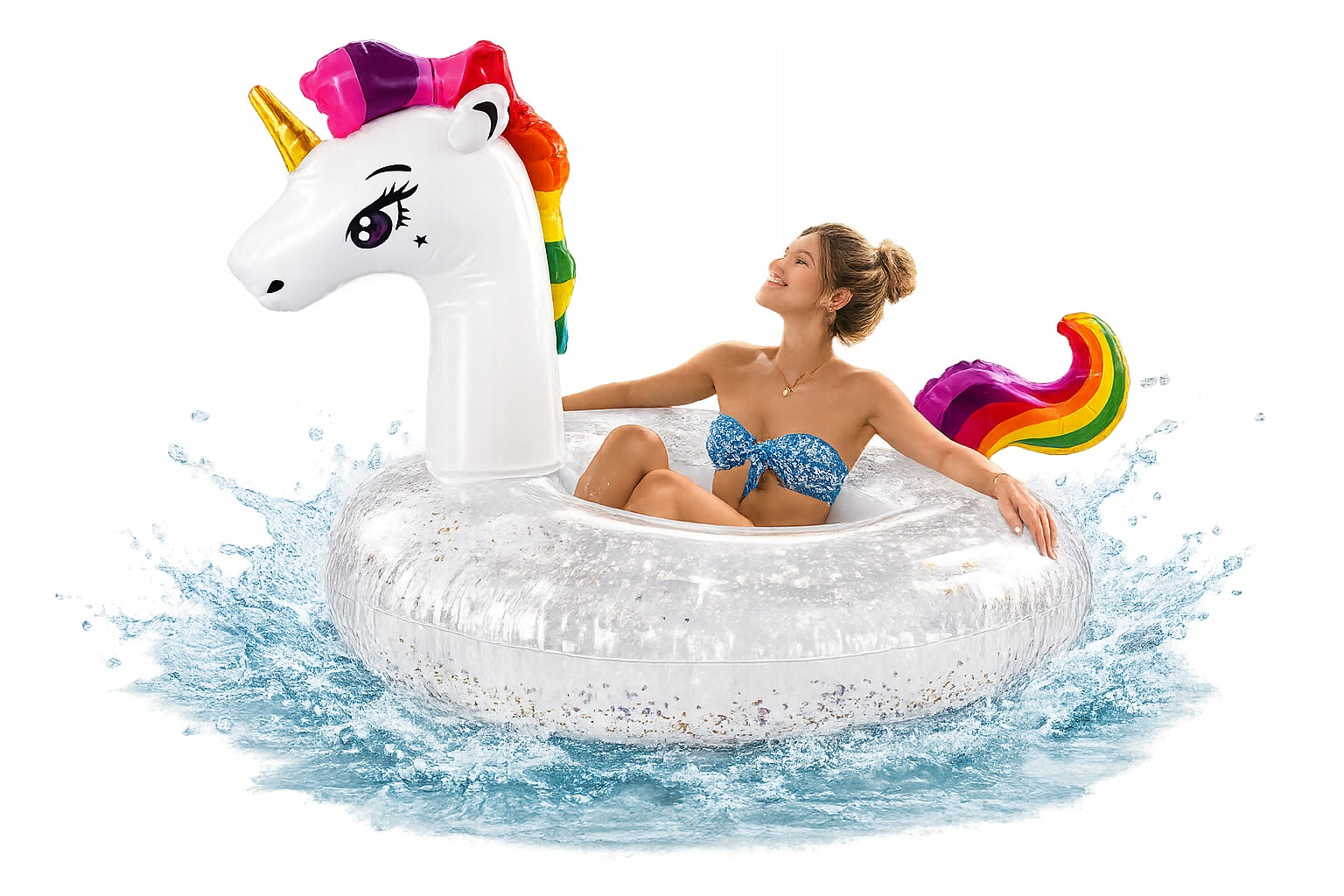 CIRCLE INFLATABLE FOR SWIMMING WATER MATTRESS INFLATABLE ONE-WHEEL FLAMINGO LARGE XXL Manufacturer code 95 x 95 x 120 cm