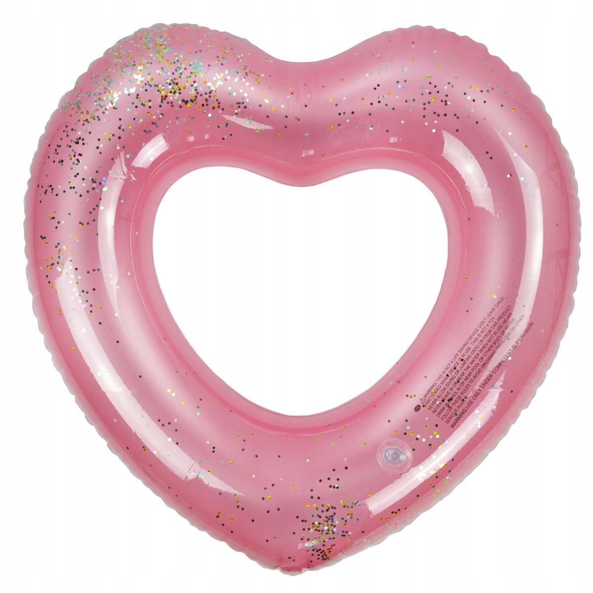CIRCLE INFLATABLE HEART PINK WITH SEQUINS FOR SWIMMING WITH GLITTER FOR BEACH POOL Packaging status original