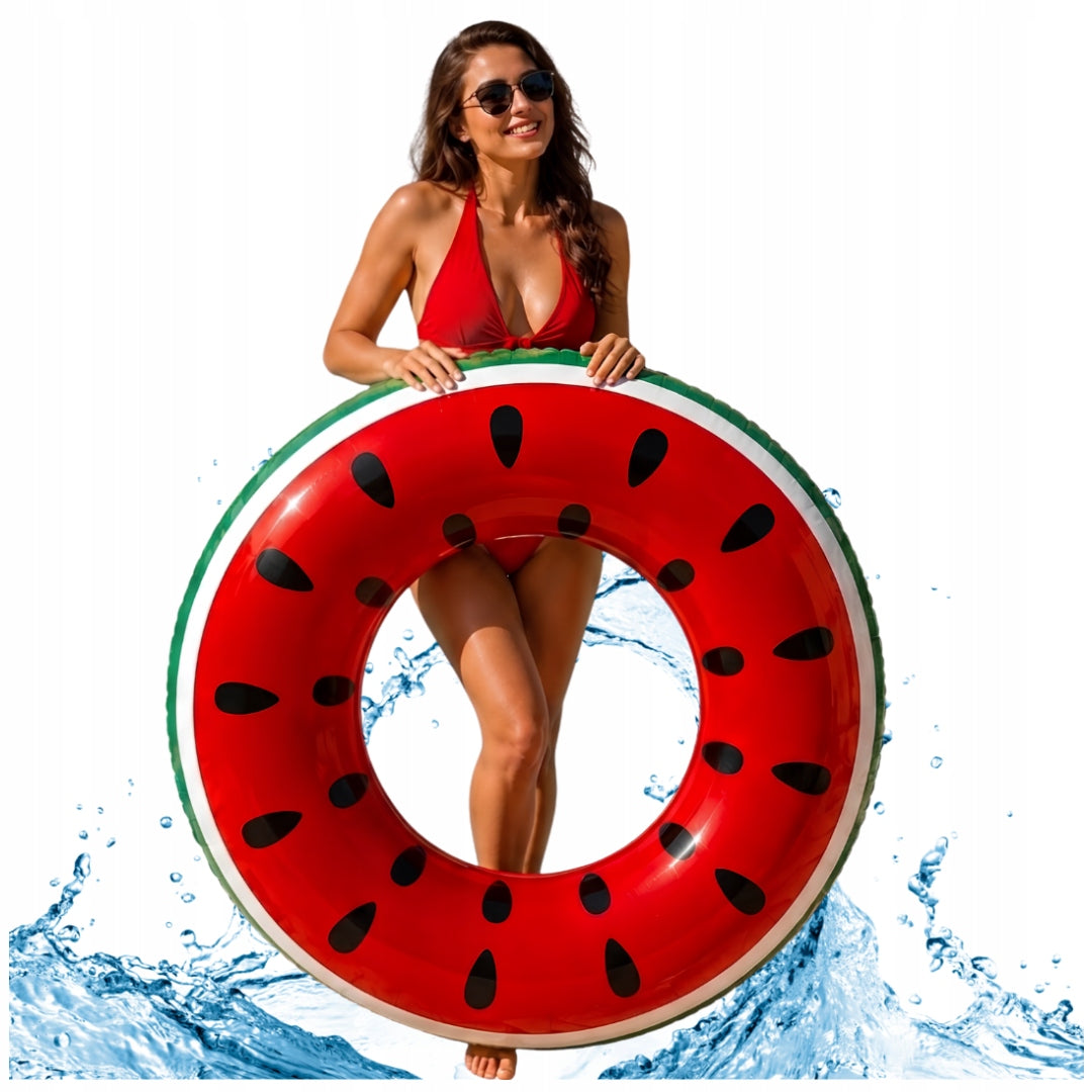 CIRCLE INFLATABLE LARGE WATER MATTRESS FOR SWIMMING POOL WATERMELON CIRCLE 120CM XXL Packaging status original
