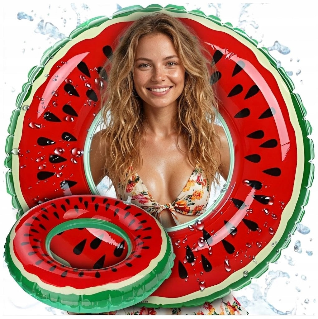 CIRCLE INFLATABLE LARGE WATER MATTRESS FOR SWIMMING POOL WATERMELON CIRCLE 120CM XXL