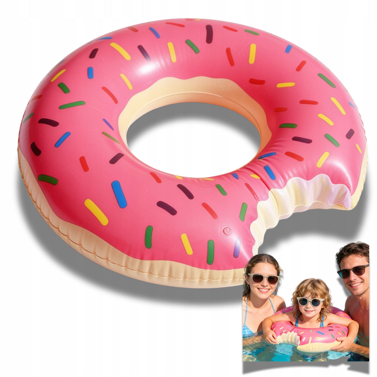 CIRCLE INFLATABLE SWIMMING DONUT MATTRESS FOR WATER LARGE XL 90CM