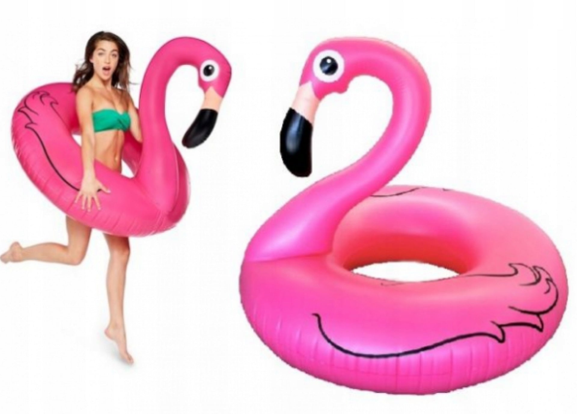 CIRCLE INFLATABLE SWIMMING POOL WATER WHEEL LARGE FLAMINGO MATTRESS 120CM Packaging status original