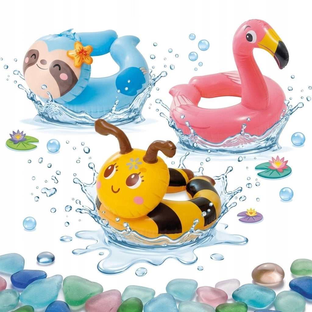 CIRCLE INFLATABLE WHEEL FOR CHILDREN TO SWIM IN THE POOL BY THE SEA, BEE