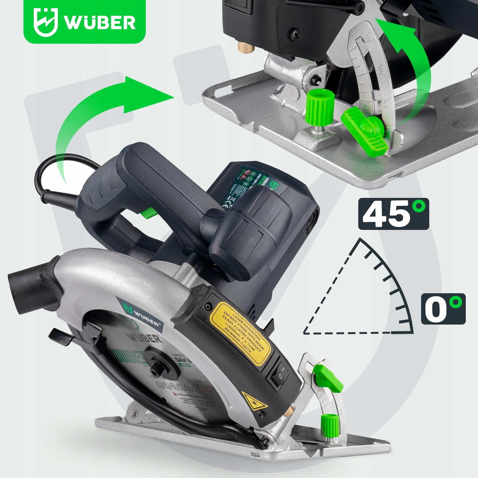 CIRCULAR SAW HAND SAW FOR WOOD WITH LASER 2400 IN STRONG Manufacturer code WR-CS-2400