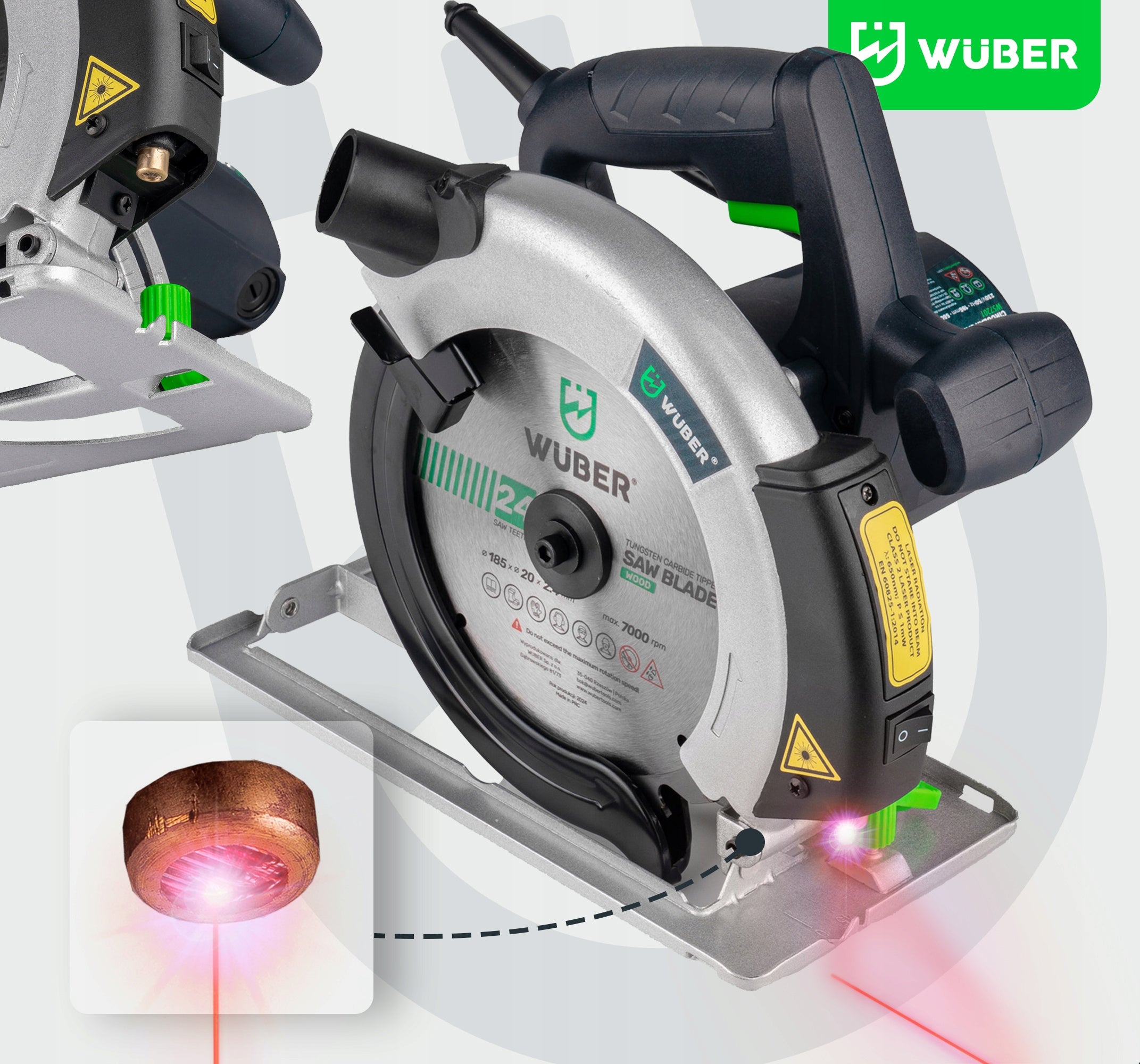 CIRCULAR SAW HAND SAW FOR WOOD WITH LASER 2400 IN STRONG Series Professional