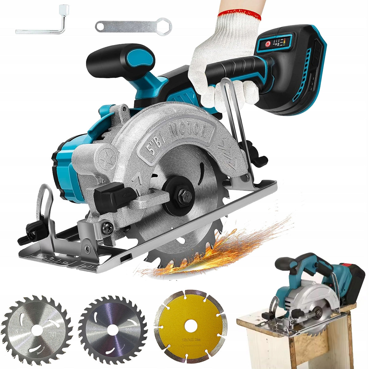 CIRCULAR SAW HANDHELD CUTTER CORDLESS SAW 125MM for Makita 18V