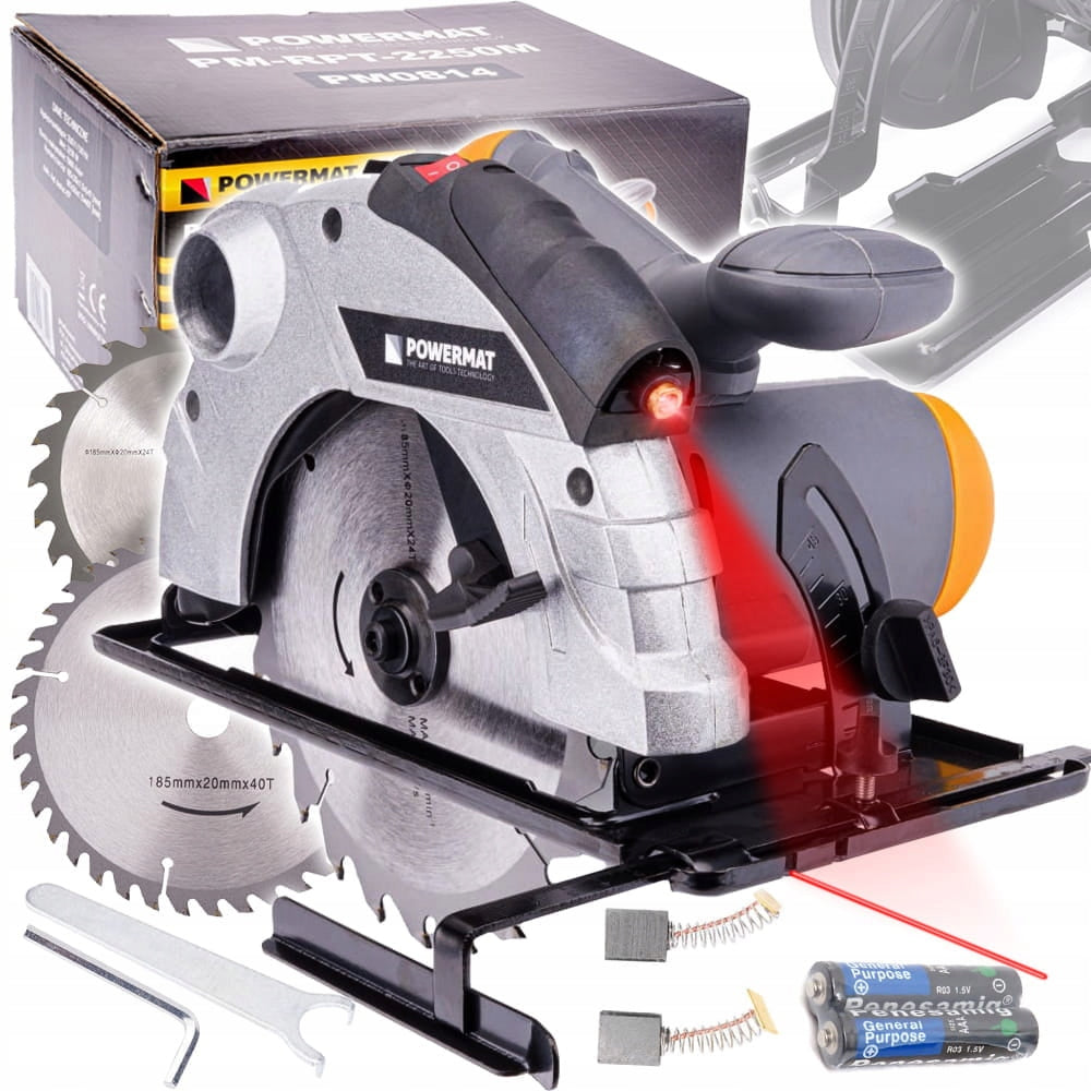 CIRCULAR SAW MANUAL CUTTER 2250W LASER 2xDISCS POWERMAT