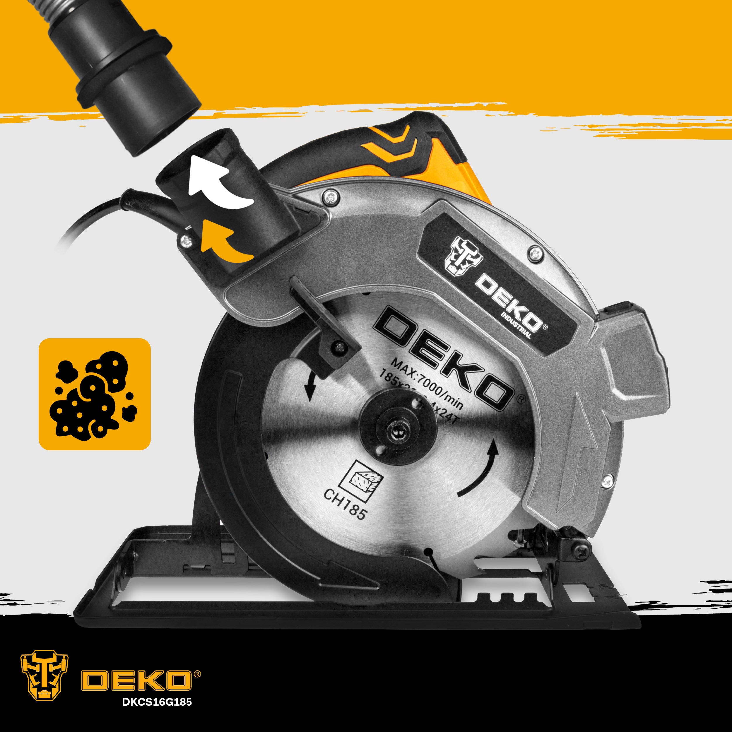 CIRCULAR SAW MANUAL WOOD SAW 1600W BLADE 185MM DEKO Series piła tarczowa Industrial