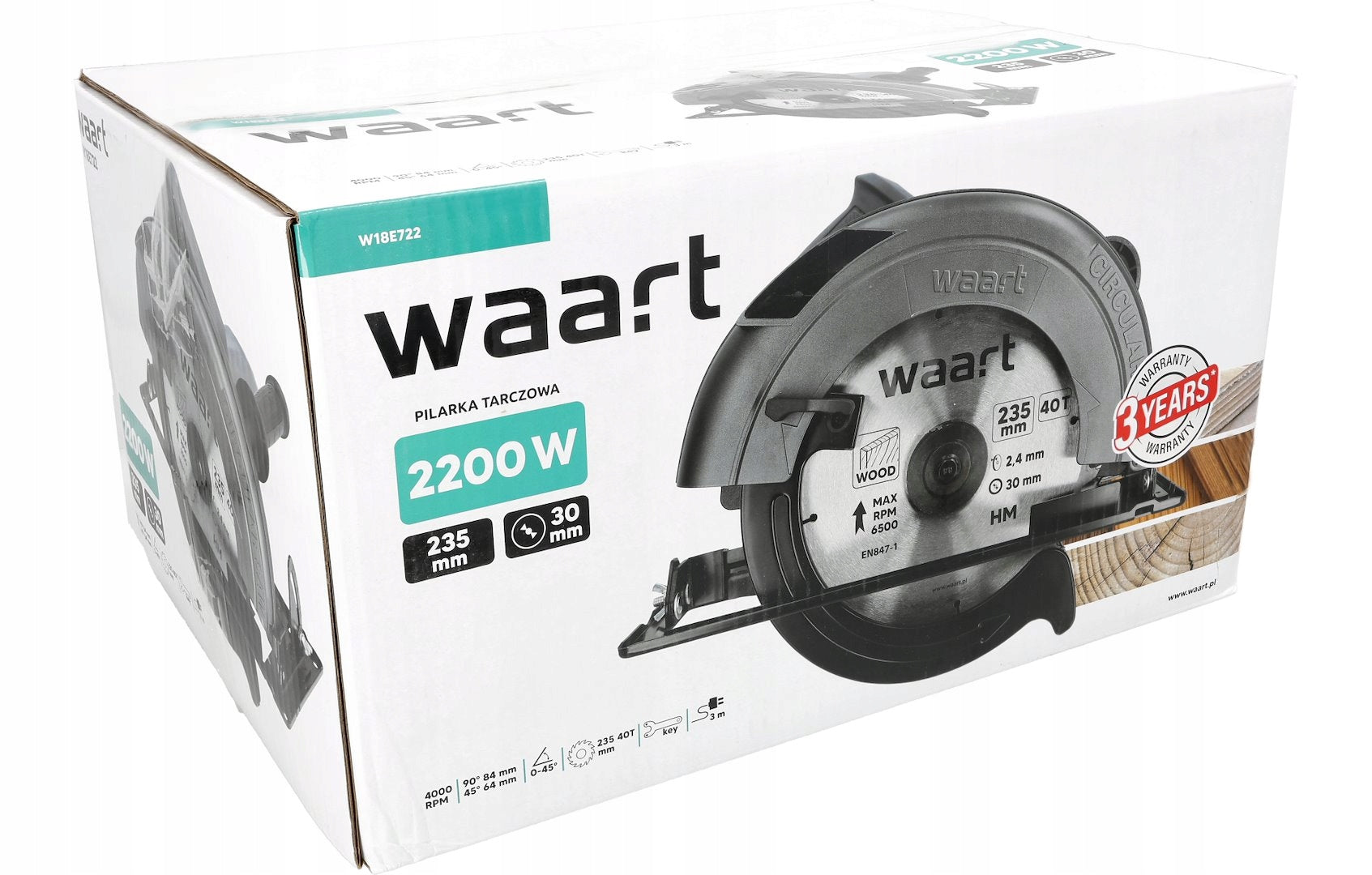 CIRCULAR SAW Waart 2200 W 235 mm network for wood hole 30 mm Brand Waart