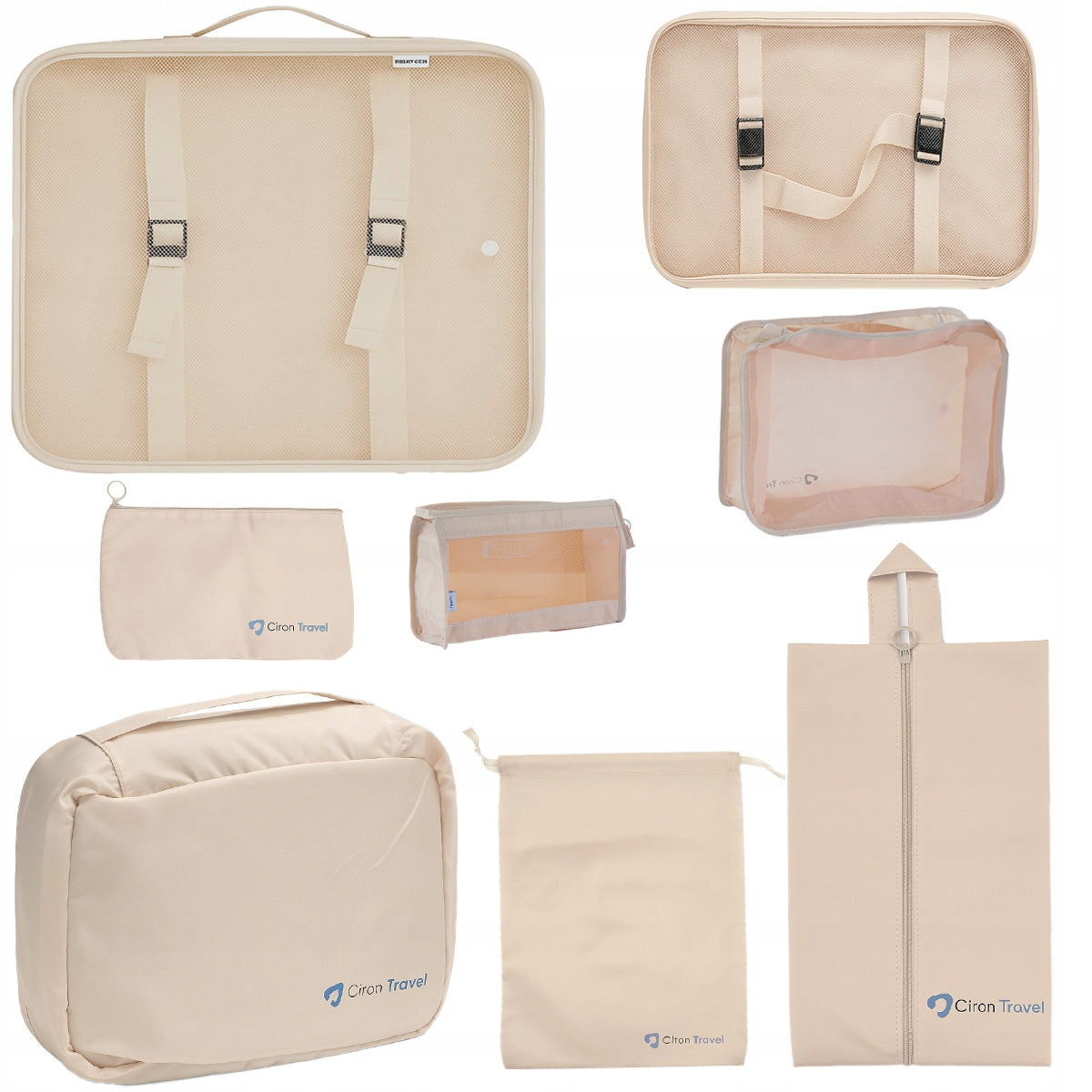 CIRON TRAVEL ORGANIZER SET for backpack case 8 el. Beige Packaging status original