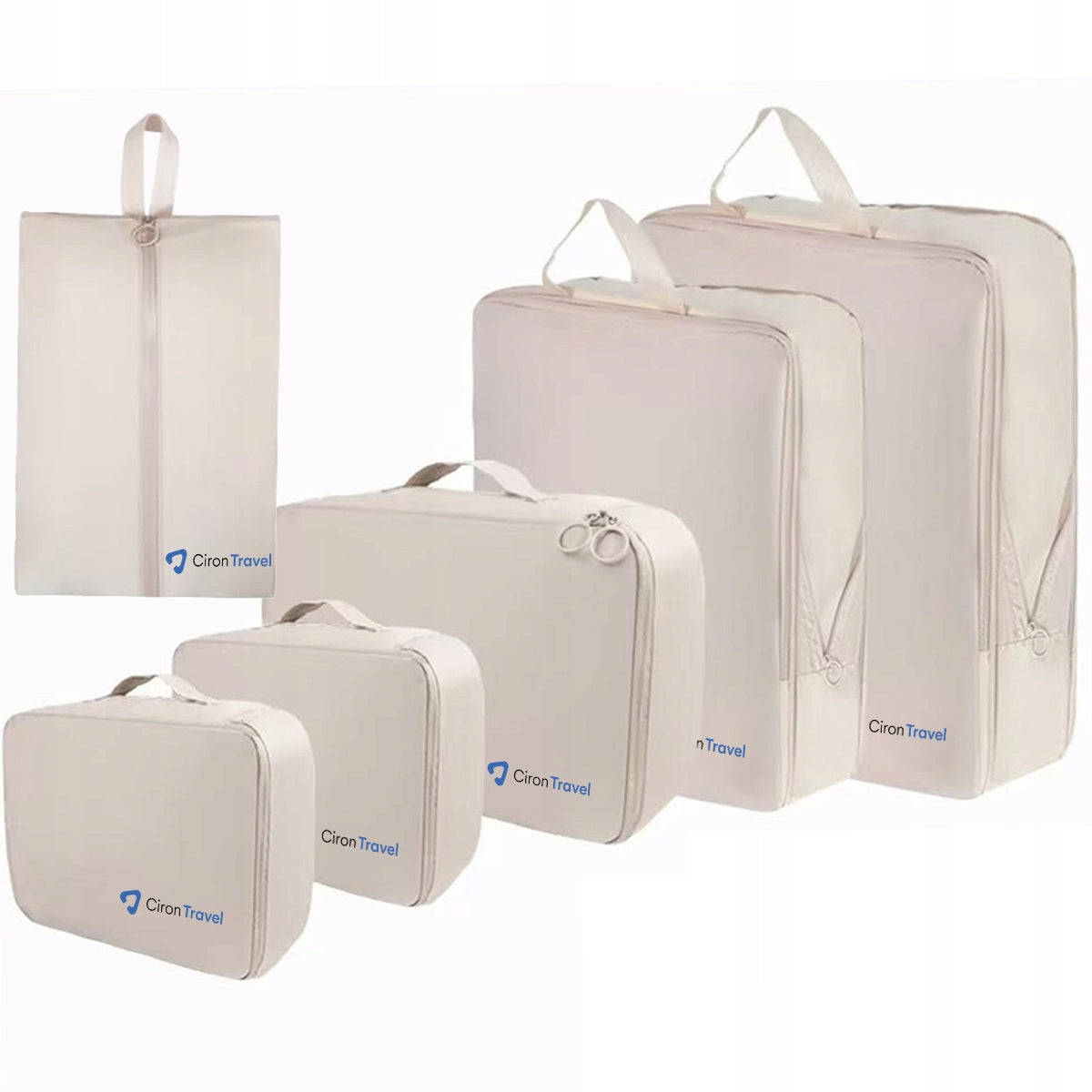 CIRON TRAVEL Travel organizers for backpack suitcase 6 elements beige Packaging status original