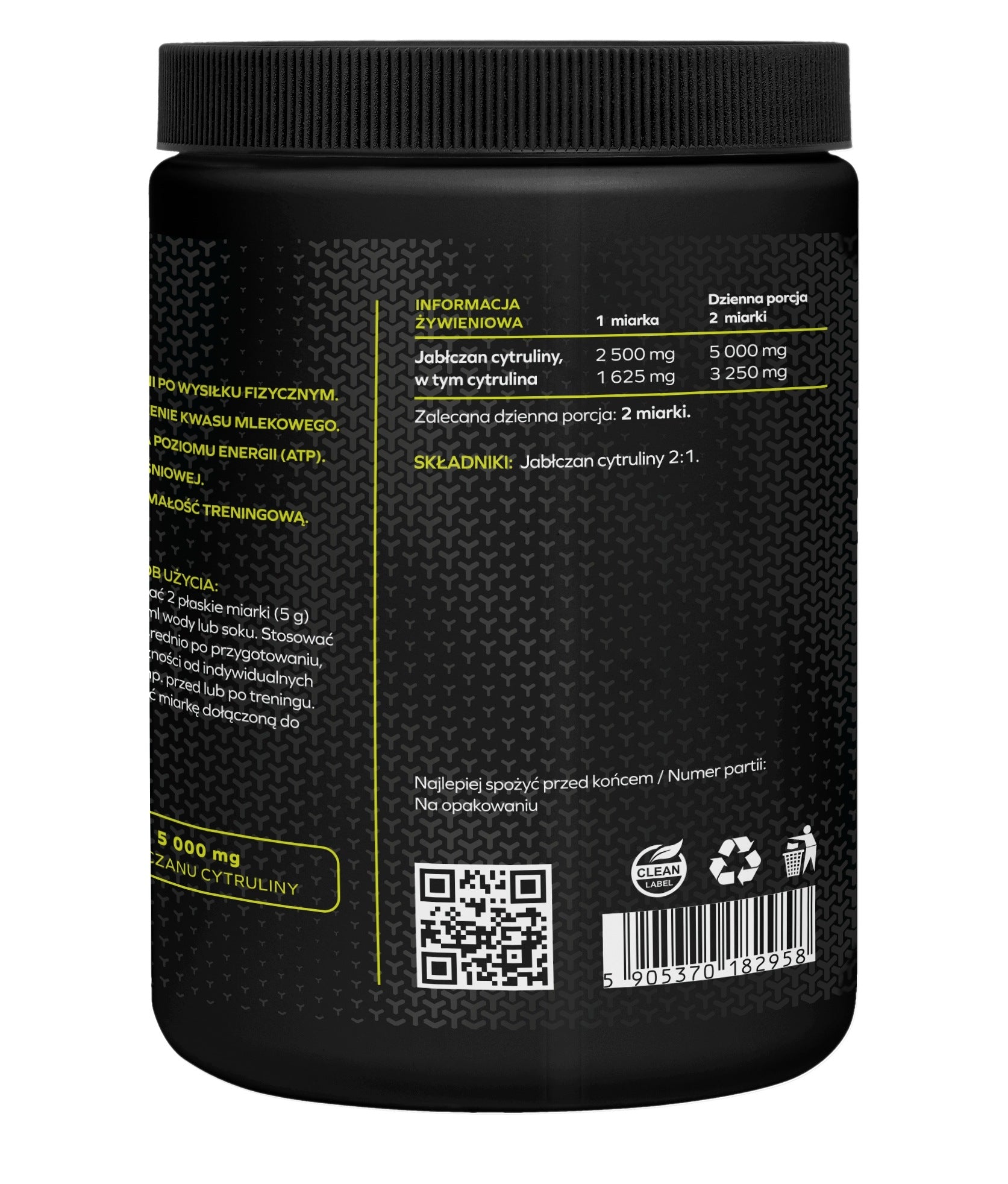 CITRULLINE MALATE 100% Natural Flavour Pre-Workout Malate Pump 500 g Expiration date not specified