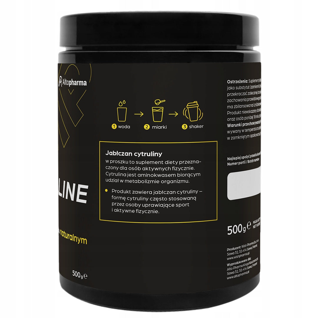 CITRULLINE MALATE Natural Malate Pre-workout Pump 500 g Packaging status original