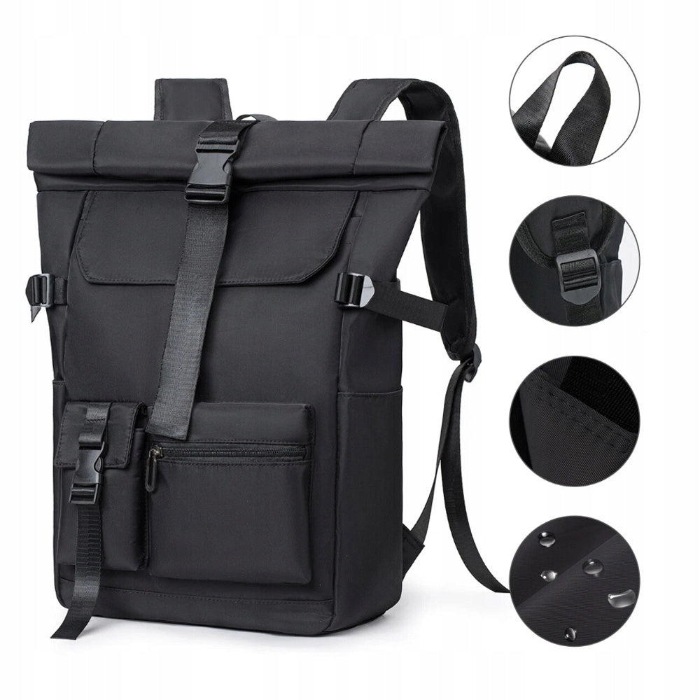 CITY BACKPACK SPORTS SCHOOL TOURIST ROLL-TOP / ROOMY ROLLED