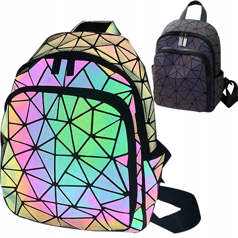 CITY BACKPACK WOMEN'S SCHOOL YOUTH REFLECTIVE HOLO WATERPROOF FLUO Packaging status original