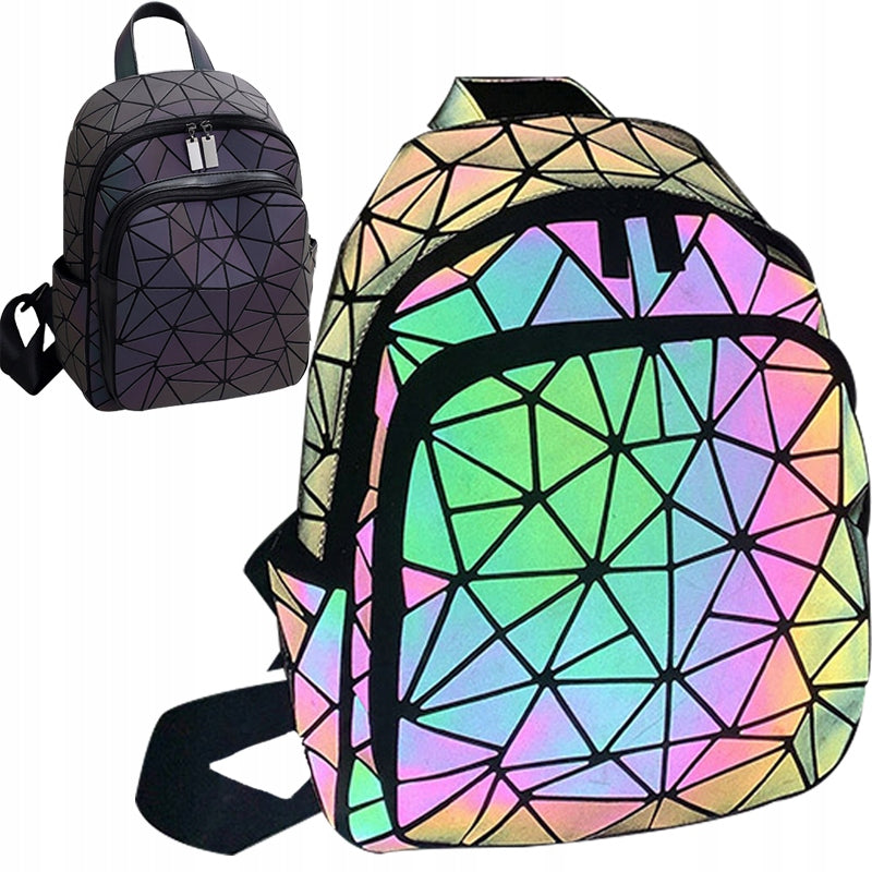CITY BACKPACK WOMEN'S SCHOOL YOUTH REFLECTIVE HOLO WATERPROOF FLUO