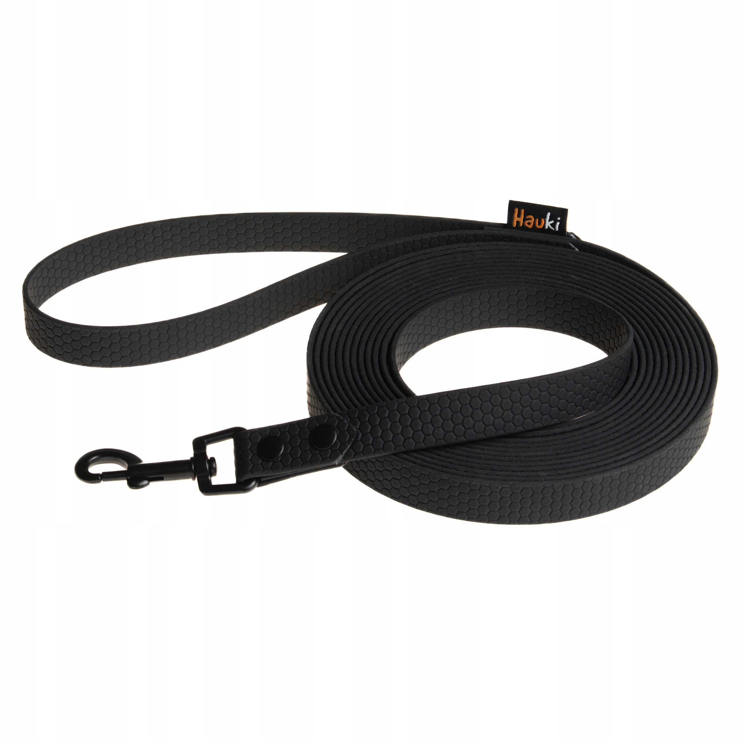 CITY LEASH FOR BIG DOG 5M. TRAINING ROPE FOR DOG. BLACK. HEXA