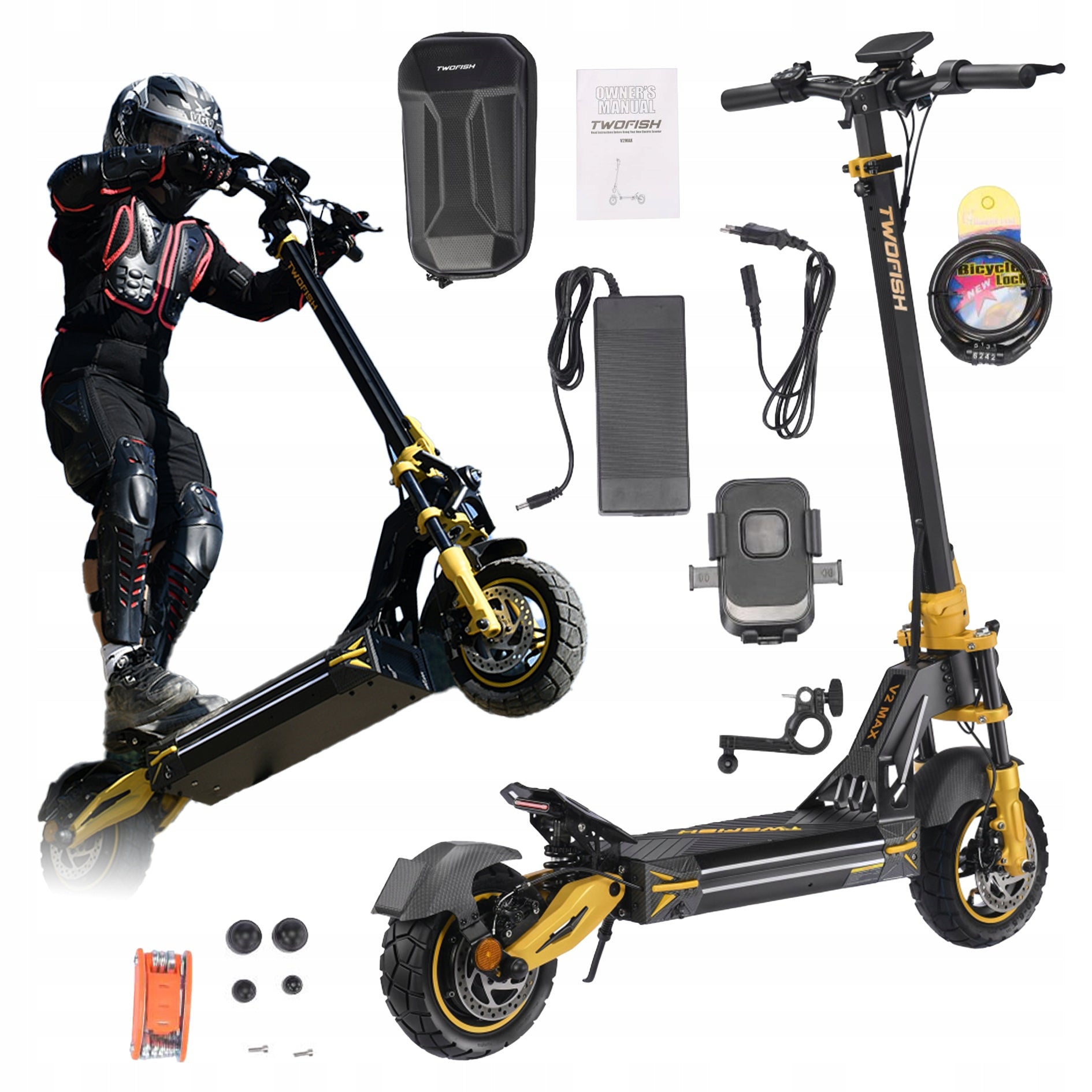 CITY OFF-ROAD ELECTRIC SCOOTER TWOFISH V2Max 1640W 48V 10" NFC 85km