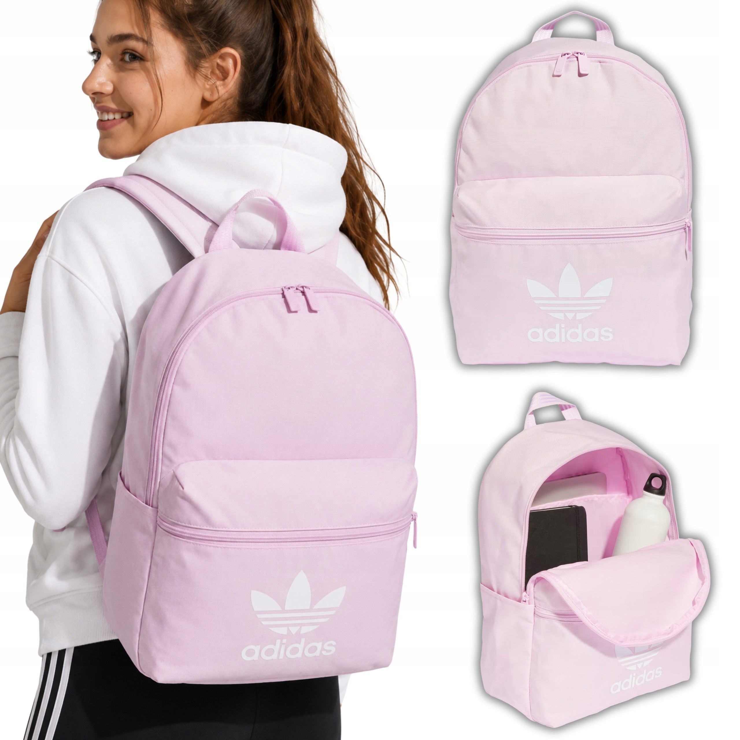 CITY SCHOOL BACKPACK SPORTS ROOMY FOR SCHOOL PINK ADIDAS A4