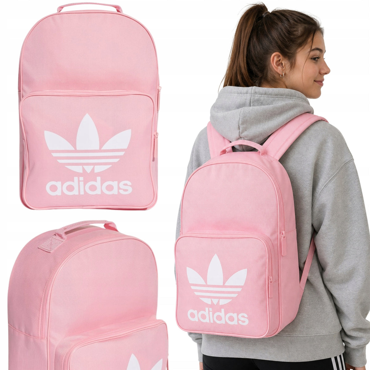 CITY SCHOOL BACKPACK SPORTS ROOMY FOR SCHOOL PINK ADIDAS A4