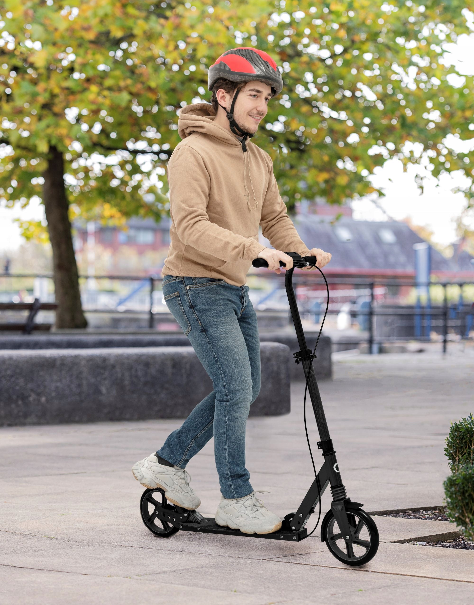CITY SCOOTER FOLDABLE WITH HAND BRAKE AND FOOT UP TO 100KG 8+ Color black