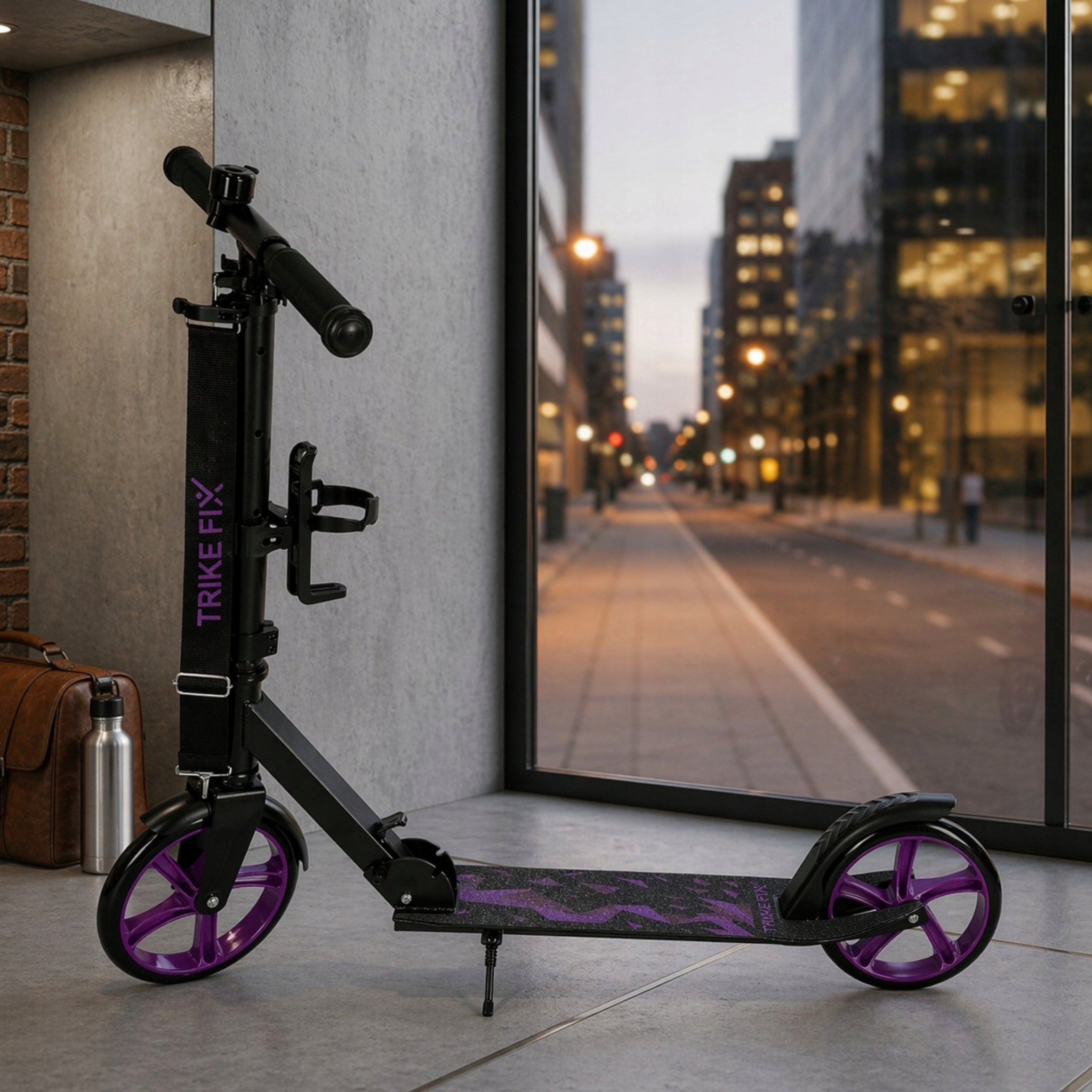 CITY SCOOTER FOLDING TWO-WHEELED LIGHT FOR CHILDREN AND ADULTS BRAKE Brand Ikonka