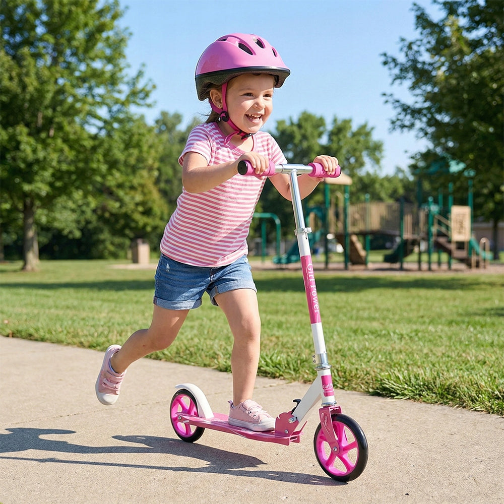 CITY SCOOTER FOR ADULTS AND CHILDREN FOLDING COMPACT MAX 80KG Color pink