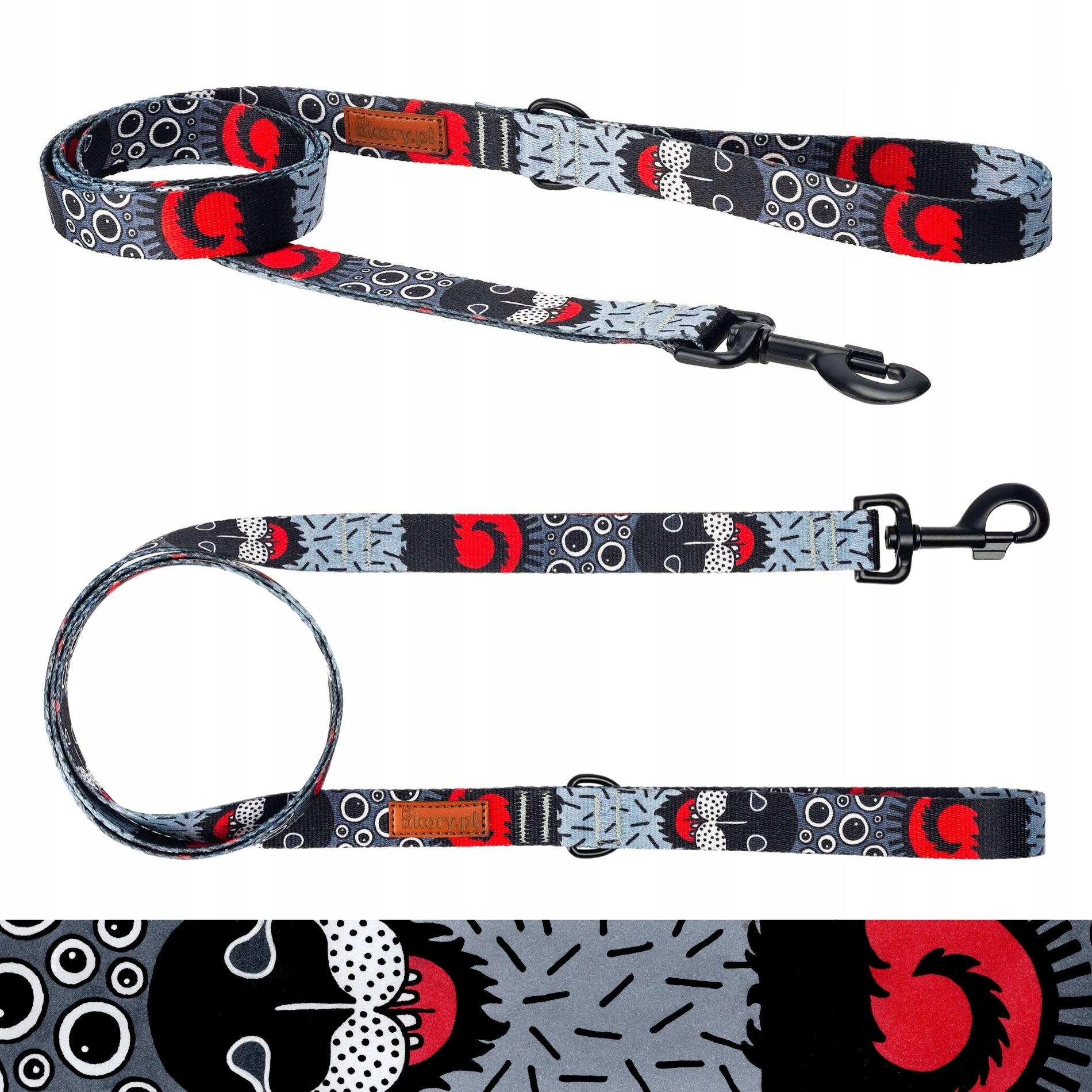CITY leash large dog from 20kg doberman rottweiler dog 180 cm Ukory BLACK