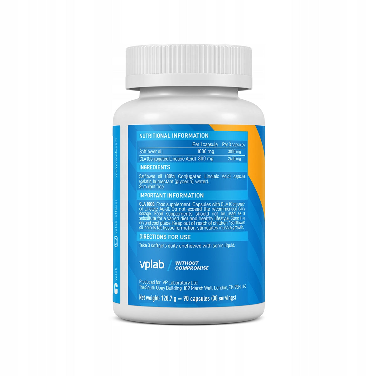 CLA 1000 Linoleic Acid VPLab Weight Loss, 90 Capsules, Metabolism Support Manufacturer code VP58924