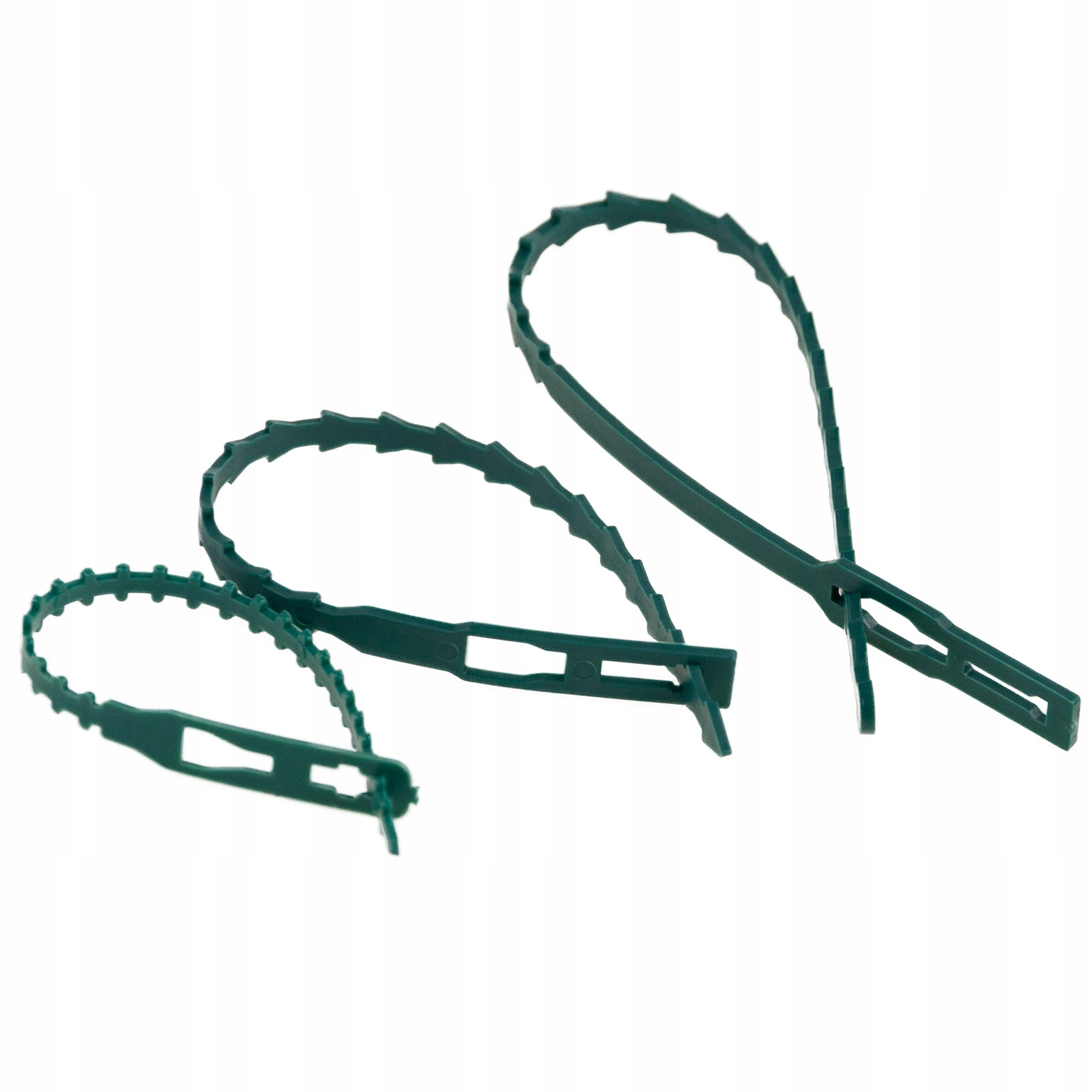 CLAMP BANDS PLANT CLIPS POLE FIXING STEMS 45pcs 3 sizes Color green
