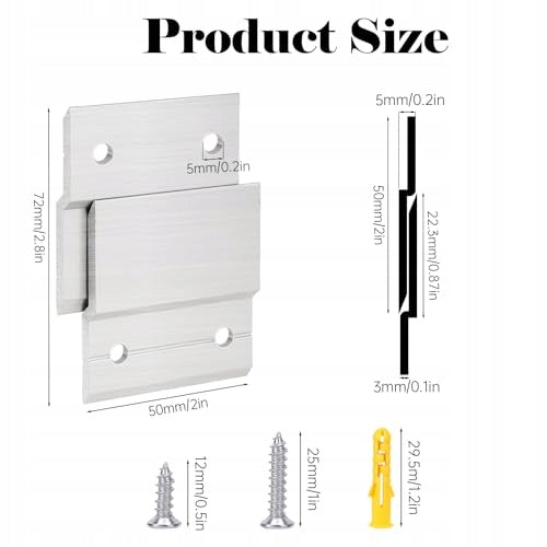CLAMPS WITH FOR HANGING IMAGES MIRRORS 50 MM SET OF 4 PIECES steel Manufacturer code Bez marki