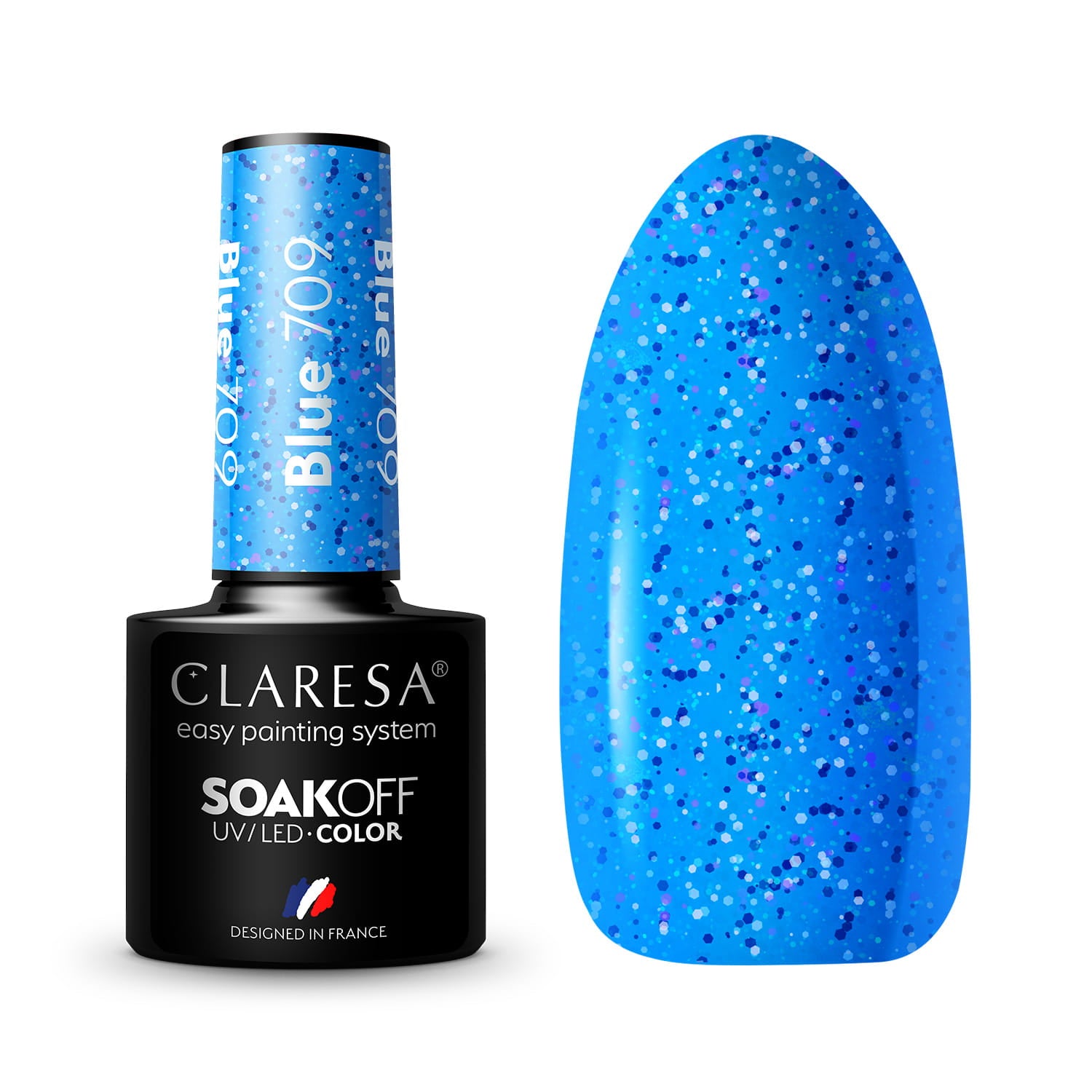 Langanhaltender Hybrid-Nagellack Claresa Blue 709, 5 g 