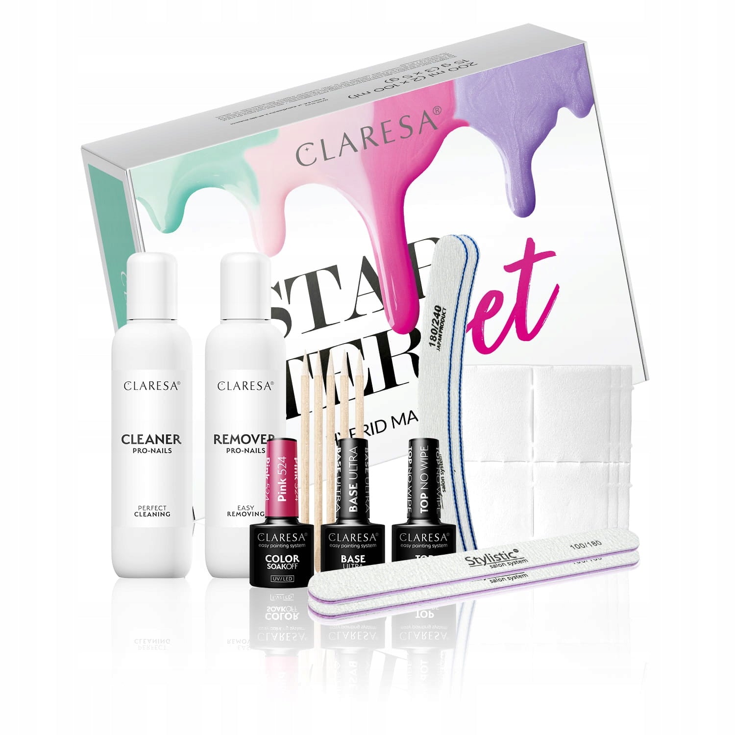 Set für Gel-Nagellack Claresa Pink 524 