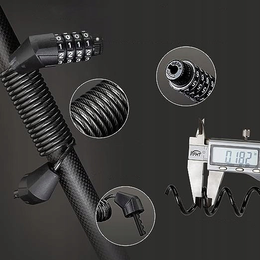 CLASP BICYCLE SECURITY LOCK CABLE FOR BICYCLE SCOOTER CIPHER CODE Model Zapięcie na kask