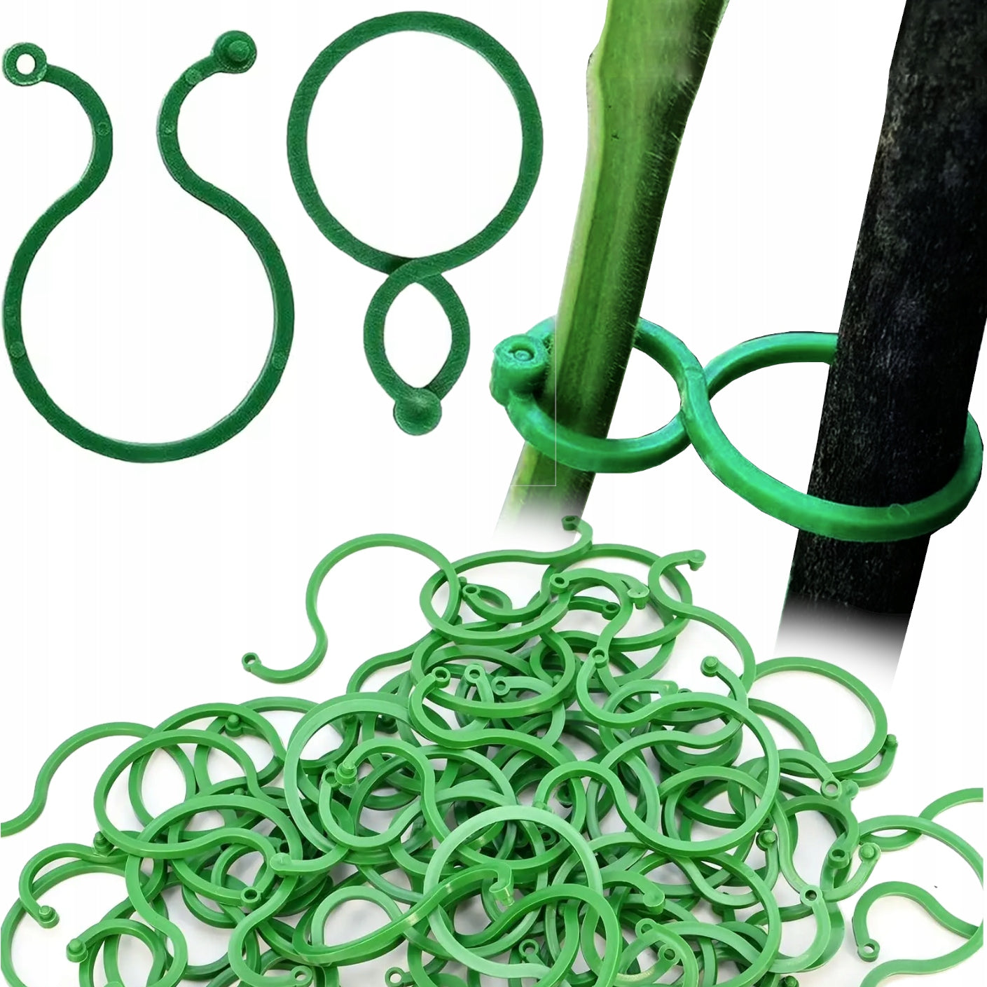 CLASP CLIP BUCKLE FOR PLANTS TOMATOES BEAN FLOWERS STEMS 50 PCS