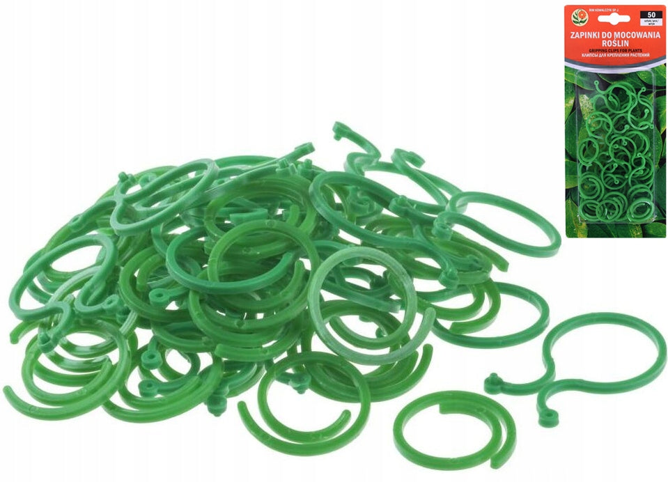 CLASPS CLIPS FOR FLOWER PLANTS STEMS STEM FIXING STEMS Manufacturer code ZAPINKI do Mocowania Roślin 50 szt