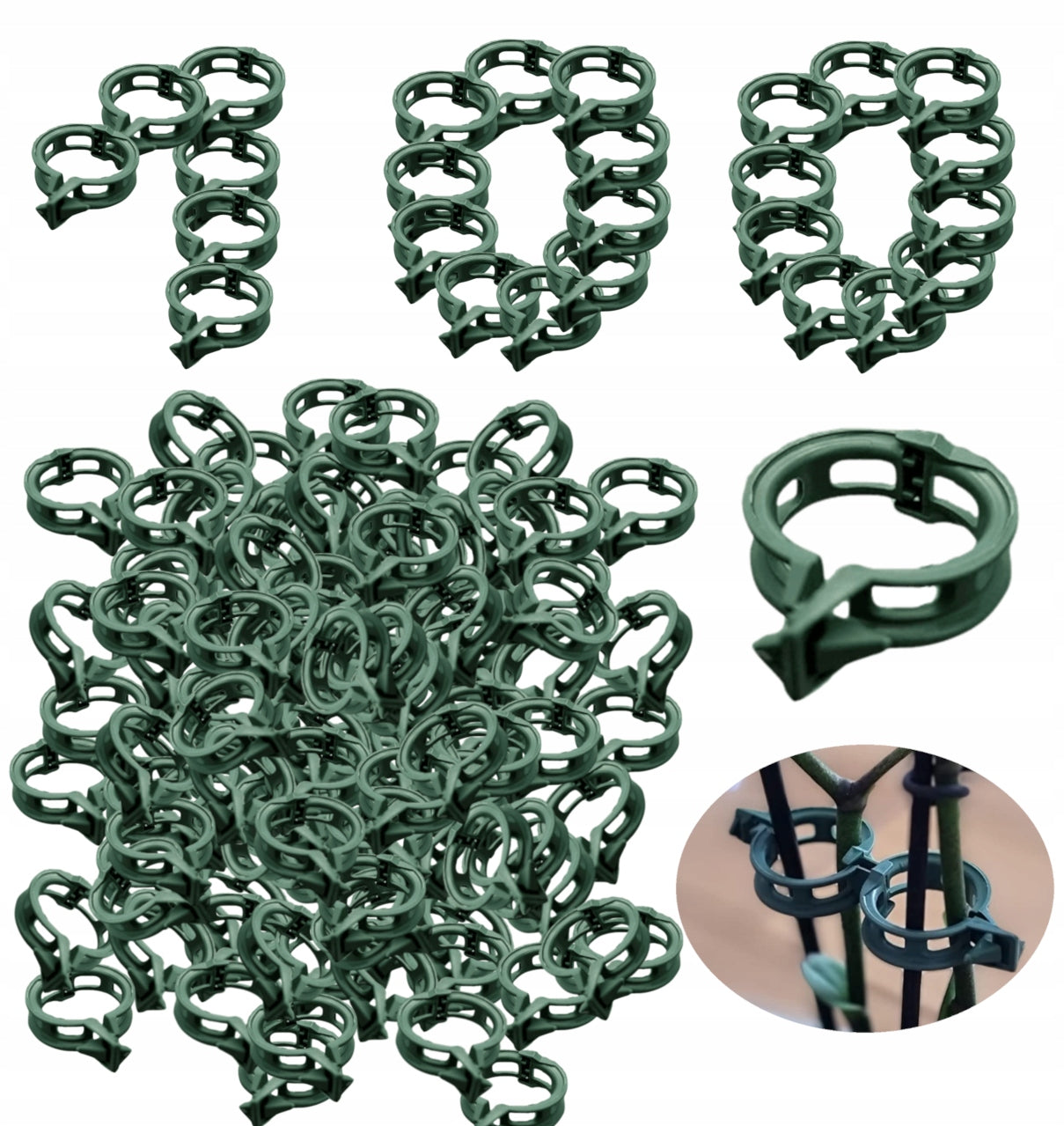 CLASPS CLIPS FOR TOMATOES BEANS STEMS PLANTS 100 pcs