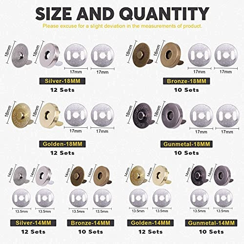 CLASPS FOR HANDBAGS AND CLOTHES 88 PCS BRONZE GOLD METAL leather for home Manufacturer code Bez marki