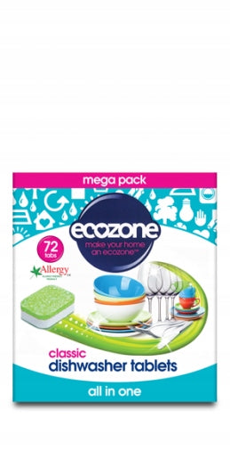 CLASSIC AIO DISHWASHER TABLETS, 72PCS, ECOZONE