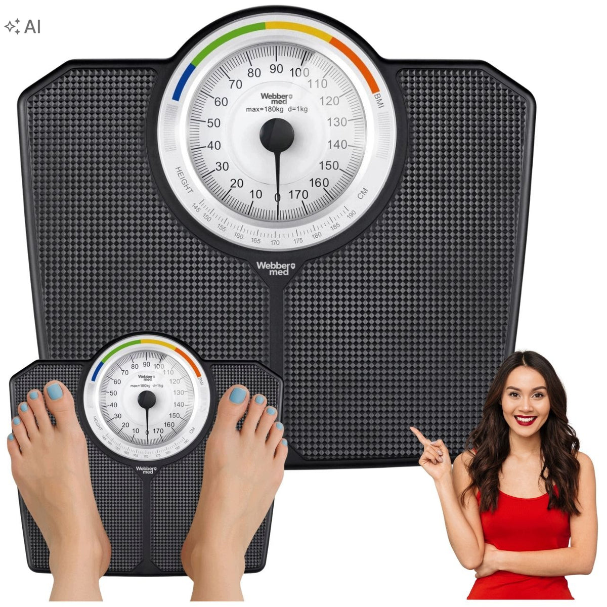 CLASSIC ANALOGUE MECHANICAL BATHROOM SCALE UP TO 180 KG BLACK