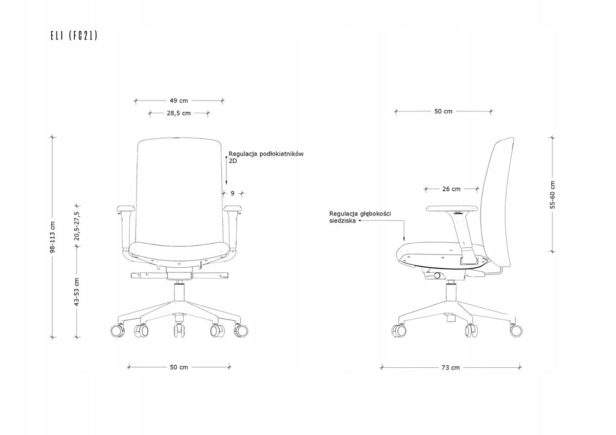 CLASSIC ELEGANT OFFICE CHAIR SWIVEL ECO LEATHER BLACK OFFICE Manufacturer code FC21-BST323-011-25