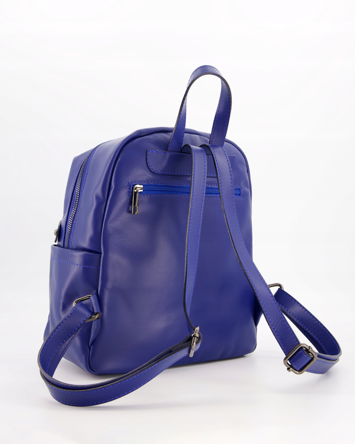 CLASSIC NAVY BLUE WOMEN'S BACKPACK VENEZIA MADE OF NATURAL LEATHER Packaging status original
