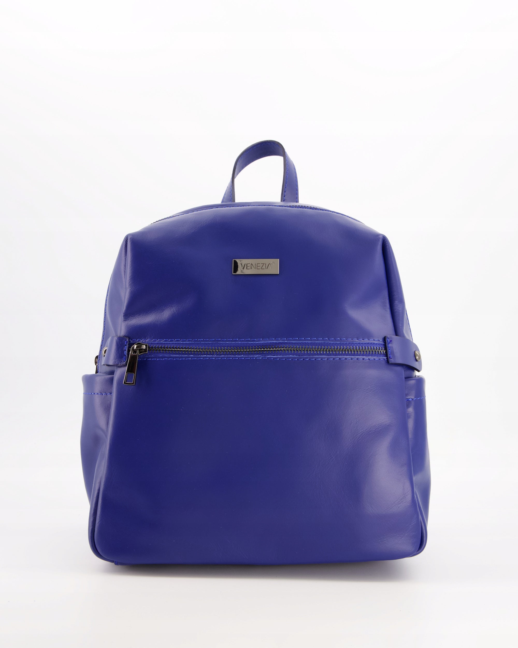 CLASSIC NAVY BLUE WOMEN'S BACKPACK VENEZIA MADE OF NATURAL LEATHER