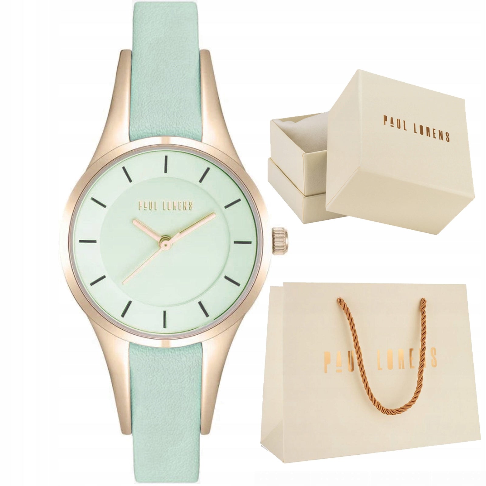CLASSIC quartz women's watch Paul Lorens 8154A-6F4 LEATHER STRAP