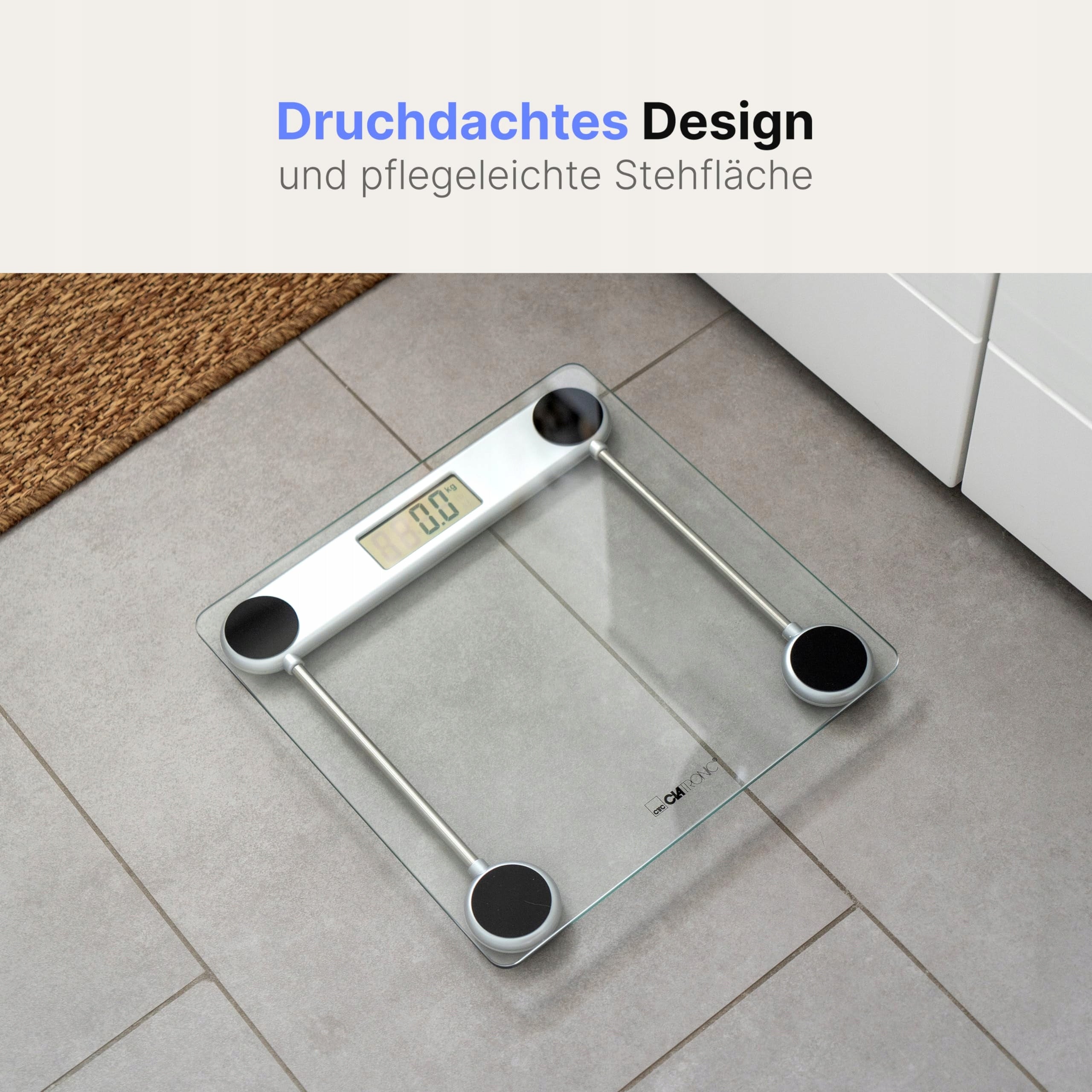 CLATRONIC Digital Bathroom Scale Glass LCD Surface 25-150kg Brand Clatronic