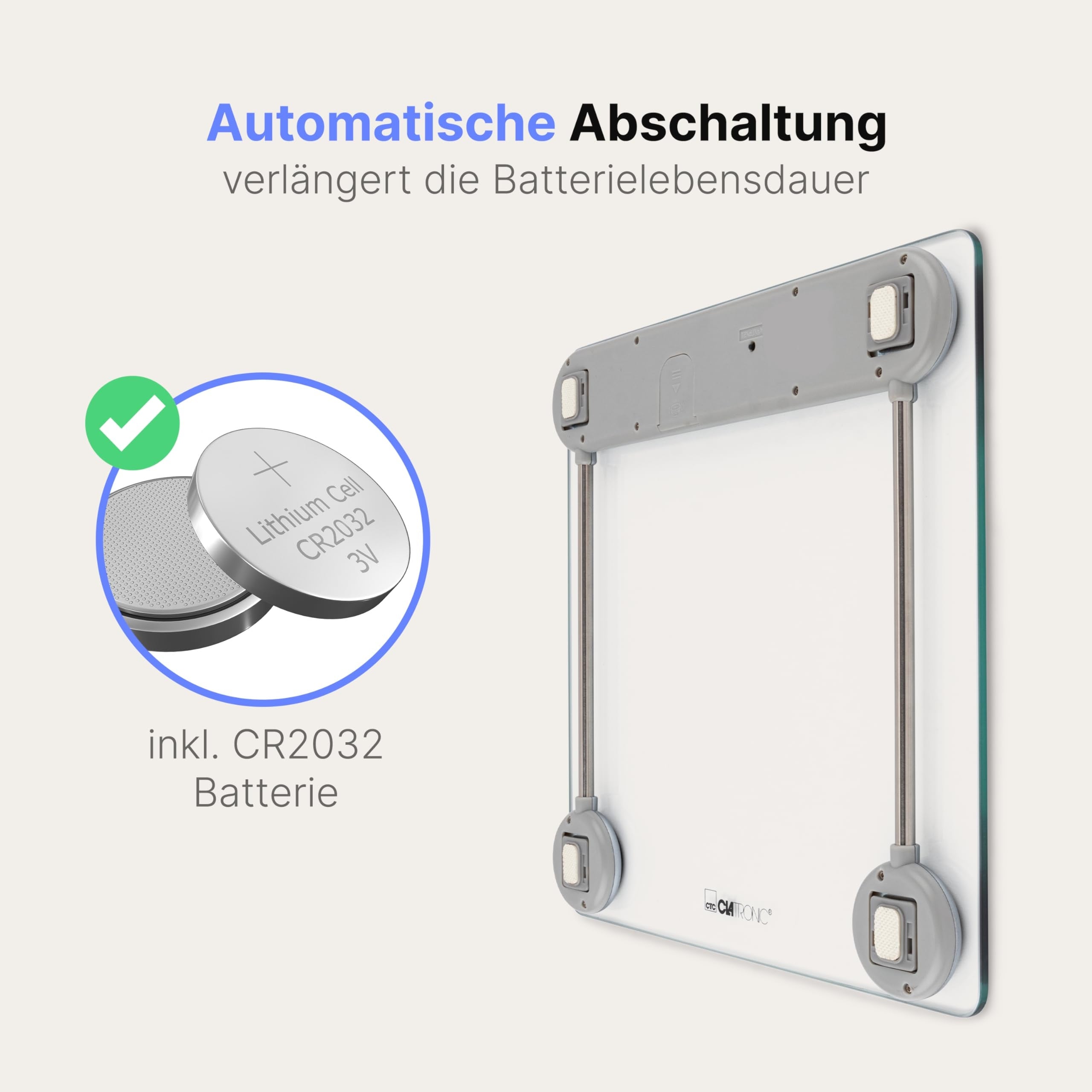 CLATRONIC Digital Bathroom Scale Glass LCD Surface 25-150kg EAN (GTIN) 5906521907970